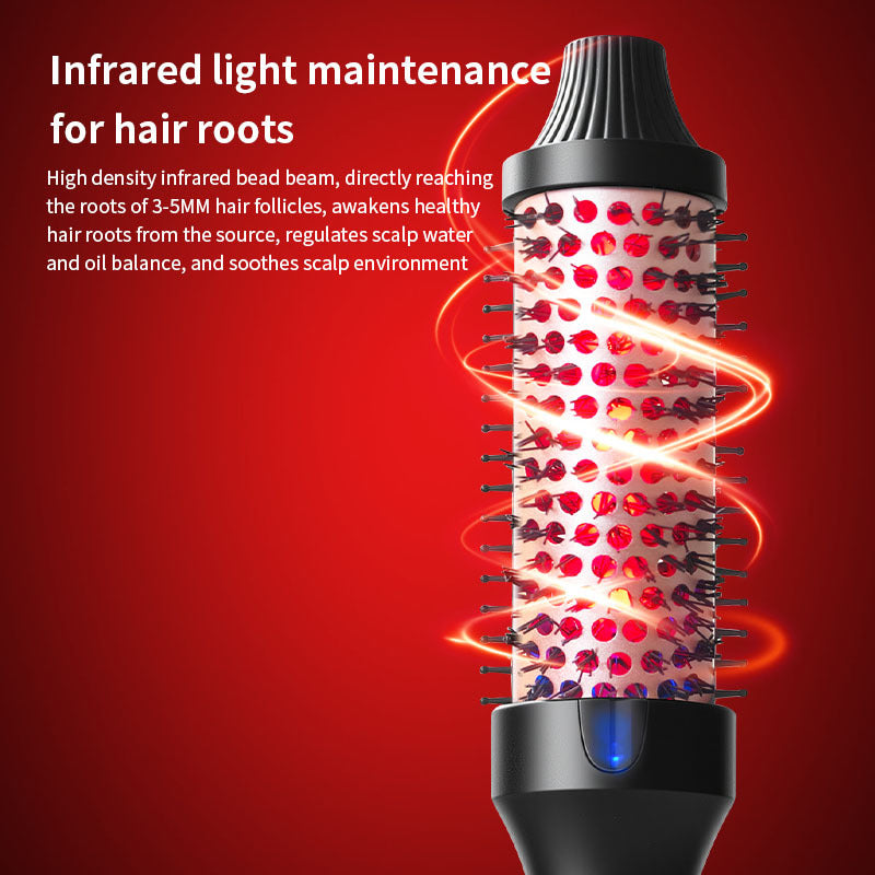 Fluffy Straightening & Curling Comb, 2-in-1 Dual-Purpose Hair Styling Iron with PTC Fast Heating & Red Light Hair Care
