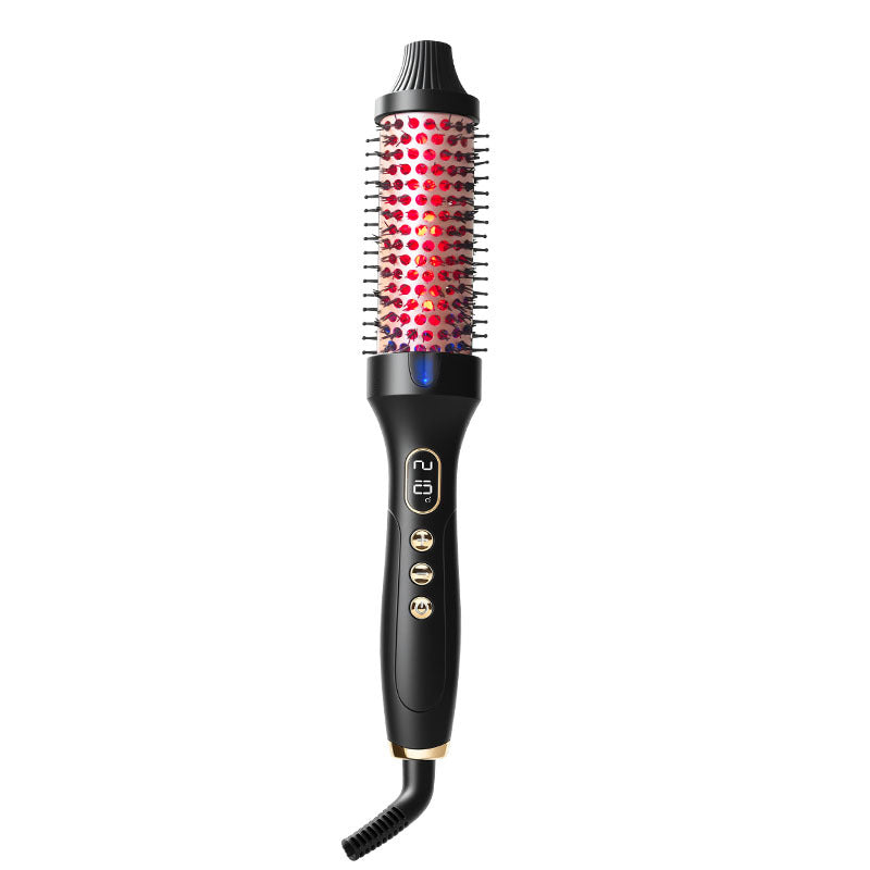 Fluffy Straightening & Curling Comb, 2-in-1 Dual-Purpose Hair Styling Iron with PTC Fast Heating & Red Light Hair Care
